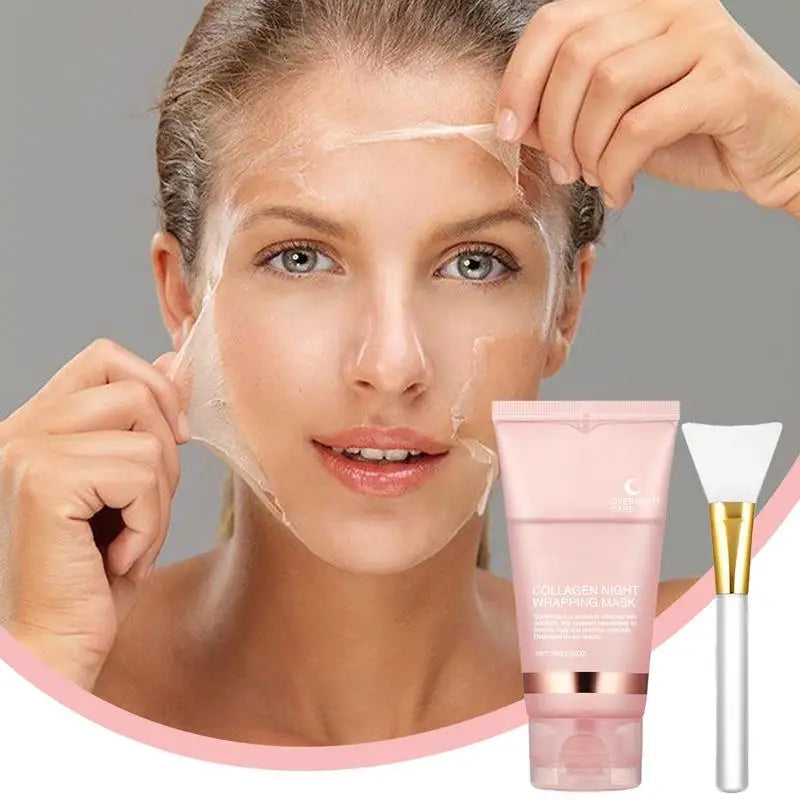 75Ml Collagen Peel-Off Mask, Night Wrapping Facial Mud Firming Mask Daily Face Skincare Deep Cleaning Skin-Peeling off Covers